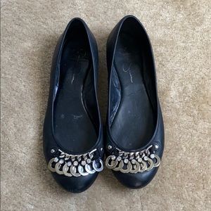 Jessica Simpson black embellished flats!